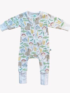 Elephant Romper Sleeper in 100% Organic Cotton sz 12-18 months NWT